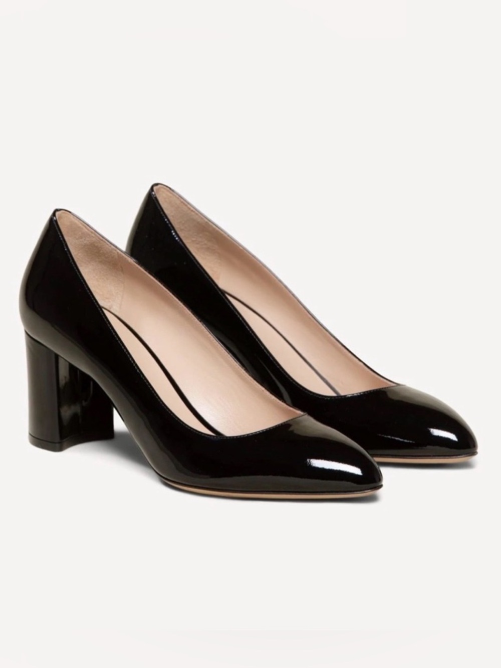 M. Gemi The Lustro 70mm Black Patent Leather Heels Pumps, Size 38/US 7.5